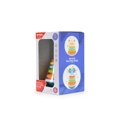 MONI Stapelringe HE0295 Elefant 7-teilige Stapelpyramide mit Musiktonen beim Stapeln Stapelspielzeug Кольца для штабелирования HE0295 Слон 7-элементная пирамида для штабелирования с музыкальными мелодиями.