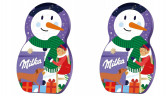 Milka Adventskalender 2STK Авдент-календарь 2025 Снеговик, 24 сладких сюрприза, ‎28см x 43см, 2 штуки 213 грамм 