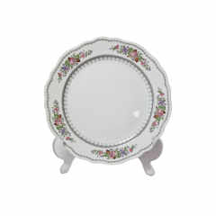 Hutschenreuther НАБОР Фарфоровых тарелок с цветочным рисунком и узором по краю, 19,5 см, 6 шт., Германия, 1960-70гг.