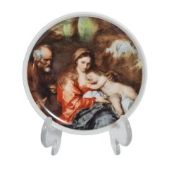 Тарелка декоративная винтажная AK Kaiser с изображением женщины с ребенком, фарфор, 10 см, Германия, 1960-70гг.