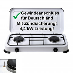 BlueCraft BlueCraft Gaskocher, 2-flammig Campingkocher Gasherd mit Zundsicherung  Газовая плита BlueCraft, 2 пламени походная газовая плита с предохранителем зажигания