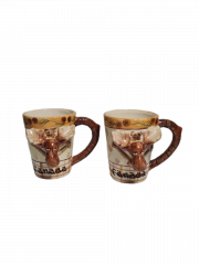 Кружка винтажная Amadeus Canada с головой лося, 2 шт., керамика, 13 см, Канада, 1980-90гг.