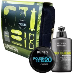 Redken (Редкен) Haircare NYC Barber Essnetials Kit for Short Hair, Go CLEAN Shampoo Шампунь 300 мл + Rough Clay 20 50 мл / 1 шт.