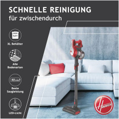Hoover Hoover Akku-Hand-und Stielstaubsauger HF 122RH-11, 170 W, beutellos, Boden-  Handsauger in Einem, 22 V, LED-Licht, Turbo, 0,9 l Behalter  Беспроводной ручной и стержневой пылесос Hoover HF 122RH-11, 170 Вт, без мешка, напольный ручной пылесос в одн