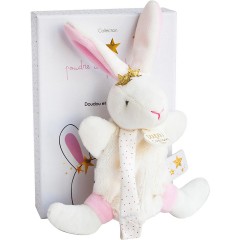 DOUDOU Hase Stern Schmusetuch mit Schnullerkette Звездное одеяло с кроликом и цепочкой для пустышки