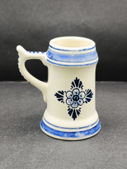 Немецкая кружка винтажная Delft Blue "Мельница", ручная роспись, фарфор, 0.25 л, 7 х 8 см, Голландия, 1960-70гг.