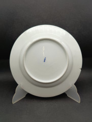 Тарелка сервировочная винтажная Meissen, зеленый растительный декор, фарфор, 21 см, Германия, 1970-80гг.