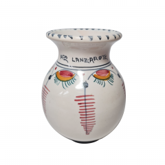 Винтажная ваза с разноцветным цветочным узором, ручная роспись, 12 x 8,5 см, Германия, 1960-70гг.