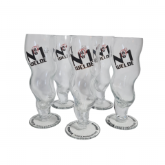 Немецкие пивные бокалы винтажные Weldebrau, Rastal, стекло, 0.3 л, 5 шт., 21 см, Германия, 1980-90гг.