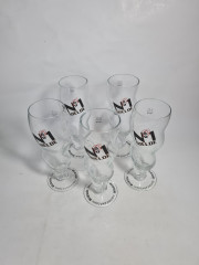 Немецкие пивные бокалы винтажные Weldebrau, Rastal, стекло, 0.3 л, 5 шт., 21 см, Германия, 1980-90гг.