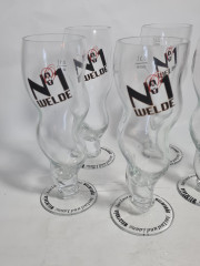 Немецкие пивные бокалы винтажные Weldebrau, Rastal, стекло, 0.3 л, 5 шт., 21 см, Германия, 1980-90гг.