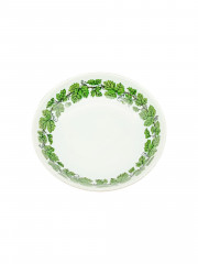 Блюдце винтажное Meissen, зеленый растительный декор, фарфор, 8 см, Германия, 1970-80гг.