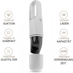 TUABUR TUABUR Akku-Handstaubsauger Extrem leiser, leistungsstarker kleiner Hand-Mini-Staubsauger, 8000-Pa-Staubsauger, ausgestattet mit 2 * 2000-mA-Batterien, multifunktionaler kabelloser Handstaubsauger, Geeignet fur Autos, Wohnungen und Buros Schwarz Бе