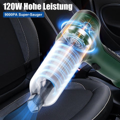 Greensky Greensky Akku-Handstaubsauger 3 IN 1 Handstaubsauger Akku, 9000pa Autostaubsauger Starker Saugkraft, 120 W, beutellos, 4000mah Mini-Handstaubsauger fur Auto, Zuhause, Buro, Tierhaare  Беспроводной ручной пылесос Greensky, аккумулятор для ручного 