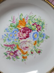 Depose Декоративная тарелка с позолоченным узором по ободку "Букет цветов", 19см, Италия, 1970-80гг.