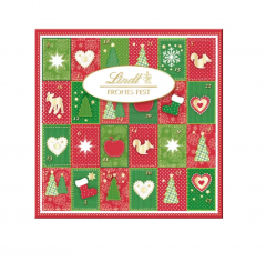 Lindt Frohes Fest Mini Tisch 115g х 5STK, Адвент календарь 2025, 24 сладких сюрприза, 115 грамм x 5 штук