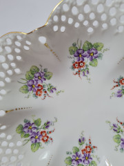 U.Keller Винтажная сервировочная тарелка в форме цветка с ажурным краем, 18см x 4,5см, Германия, 1960-70гг.