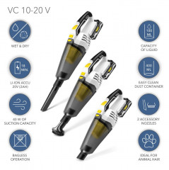 TROTEC TROTEC Akku-Handstaubsauger VC 10-20V Staubsauger Nassstaubsauger Kabellos, 400 ml Trockenschmutz und 100 ml Flussigkeit  Беспроводной ручной пылесос TROTEC VC 10-20 В, пылесос для влажной уборки, беспроводной, 400 мл сухой грязи и 100 мл жидкости