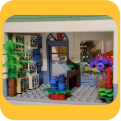myBrickZ Klemmbausteineset Grosser Bahnhof mit niedlichem Blumenladen Набор зажимных блоков Большая железнодорожная станция с симпатичным цветочным магазином