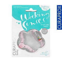 Curaprox Baby-Beissring mit Rassel Lernzahnburste Детское кольцо для прорезывания зубов с обучающей зубной щеткой-погремушкой