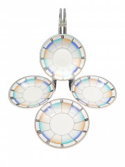 Тарелки винтажные Eschenbach / Коллекция Living Colours, с ярким декором, фарфор, 4 шт., 11 см, Германия, 1970-80гг.