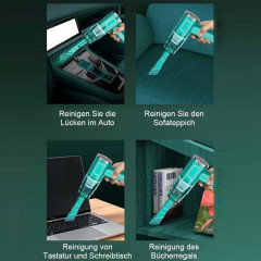 MOUTEN MOUTEN Akku-Handstaubsauger Kabelloser, wiederaufladbarer tragbarer Handstaubsauger mit 12000PA, Kabelloser Autostaubsauger Grun Беспроводной ручной пылесос MOUTEN Беспроводной перезаряжаемый портативный ручной пылесос с 12000PA, беспроводной автом