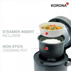 KORONA KORONA Reiskocher 58011, digital, Dampfgarer, Warmhaltefunktion, LED Display, Touch  Рисоварка KORONA 58011, цифровая, пароварка, функция поддержания тепла, светодиодный дисплей, сенсорный