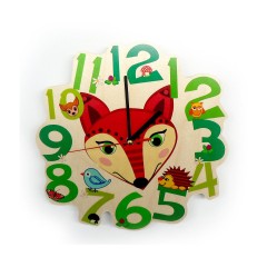 HESS Holzdekoration Wanduhr Fuchs Деревянные украшения настенные часы лиса