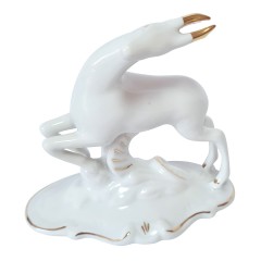 Статуэтка винтажная ARPO "Косуля" с позолотой, Румыния, 1960-70гг.