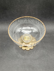 Креманка винтажная Nagel, золотистый край и основание, стекло, 12 х 8 см, Германия, 1970-80гг.