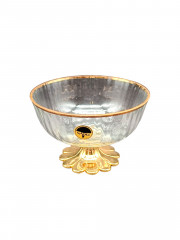 Креманка винтажная Nagel, золотистый край и основание, стекло, 12 х 8 см, Германия, 1970-80гг.