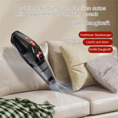 TUABUR TUABUR Akku-Handstaubsauger Wiederaufladbarer multifunktionaler kabelloser Nass- und Trockensauger, 5500Pa Staubsauger mit 2000mA Akku, 4-in-1 multifunktionaler kabelloser Handstaubsauger, Geeignet fur Tierhaare, Autoinnenraume, Staub, Buro- und He