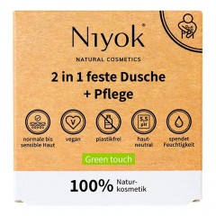 Niyok 2in1 feste Dusche+Pflege Green touch 80g  Твердый душ+уход 2в1 Green touch 80г