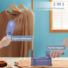 EUARY EUARY Reise-Dampfbugeleisen Reise Bugeleisen Mini Kabellos Dampfbugeleisen Klein 1200W 120ML, LED Display 20s Quick Heating Iron Steamer fur Zuhause und Unterwegs Grau Дорожный паровой утюг EUARY Дорожный утюг Мини-беспроводной паровой утюг Маленьки