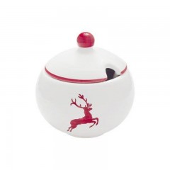 Gmundner Keramik Gmundner Keramik Rubinroter Hirsch Zuckerdose glatt mit Ausschnitt d: 10 cm / h: 11 cm Сахарница Gmundner Ceramic Ruby Red Deer гладкая с вырезом d: 10 см / высота: 11 см