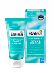 Balea  Niacinamide Tagescreme LSF30, Балеа Дневной крем для лица с 10% ниацинамида и SPF30 для сужения пор, 50 мл