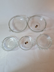 Original Walther Glas Набор хрустальных тарелок, 7шт., 18 x 3,5 см и хрустальных мисок, 2шт., 26 x 7 см, Германия, 1960-70гг.