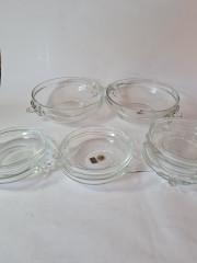 Original Walther Glas Набор хрустальных тарелок, 7шт., 18 x 3,5 см и хрустальных мисок, 2шт., 26 x 7 см, Германия, 1960-70гг.