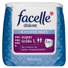 facelle diskret Hygiene-Pants Гигиенические подгузники для взрослых super, Размер L 8 шт.