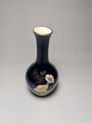 Wallendorf Echt Kobalt, Винтажная Ваза кобальтовая с позолотой 16см х 7см, Германия