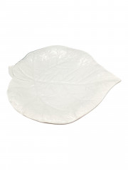 Фруктовница винтажная большая Bassano в форме листа, керамика, 31.5 х 4 см, Италия, 1960-69гг.