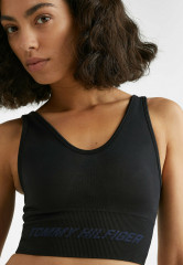 Tommy Hilfiger MID INTENSITY SHINY SEAMLESS  Sports bra black MID INTENSITY SHINY SEAMLESS Спортивный бюстгальтер черный