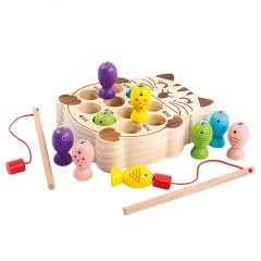 BeebeeRun Holz Angelspiel mit magnetischen  Fische Деревянная рыбалка с магнитной рыбой