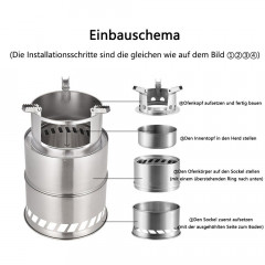 GelldG GelldG Reiskocher Holzofen Camping, Campingkocher, Holzofen Tragbar Edelstahl Рисоварка GelldG, дровяная печь, кемпинговая печь, дровяная печь, портативная, из нержавеющей стали