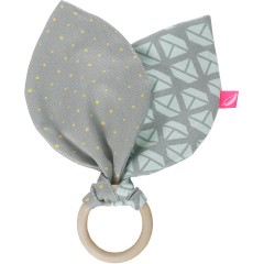 Motherhood Beissring aus Holz mit Baumwollblatter Деревянный прорезыватель с хлопковыми листьями