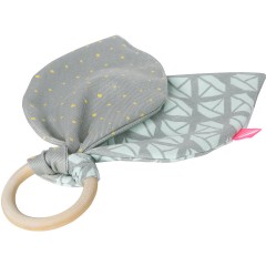 Motherhood Beissring aus Holz mit Baumwollblatter Деревянный прорезыватель с хлопковыми листьями