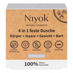 Niyok 4in1 feste Dusche Korper+Haare+Gesicht+B Athletic grey 80g  Твердый душ 4в1 тело+волосы+лицо+B Athletic серый 80г