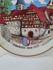 KAHLA GDR Декоративная тарелка "Город Мальш", 19,5см, 1960-70гг.