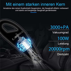 TUABUR TUABUR Akku-Handstaubsauger Multifunktionaler kabelloser Auto-Nass- und Trockensauger, Mit Aufbewahrungstasche, ausgestattet mit 2000-mA-Akku, 4-in-1 multifunktionaler kabelloser Handstaubsauger, Geeignet fur Tierhaare, Autoinnenraume, Staub, Buro-