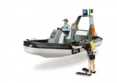 Bruder bworld Polizei Schlauchboot mit Licht und zwei Figuren Полицейская лодка bworld со светом и двумя фигурками